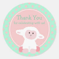 Schattigee Baby Lamb en Polka Dots Dank u