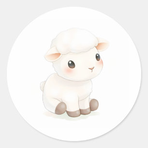 Schattigee Baby Lamb Sticker Waterverf Illustratie