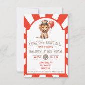 Schattigee Baby Leeuw welp, Circus Verjaardagsfees Kaart (Voorkant)