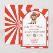 Schattigee Baby Leeuw welp, Circus Verjaardagsfees Kaart (Voorkant / Achterkant)