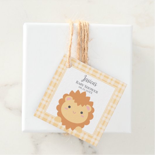 Schattigee Baby Leeuw welp Oerwoud Dier Jongen Bab Bedankjes Labels (In situ)