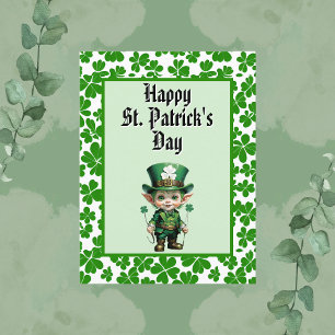 Schattigee Baby Leprechaun St. Patrick's Day Briefkaart
