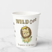 Schattigee Baby Lion 1e eerste verjaardag wilde ee Papieren Bekers (Achterkant)