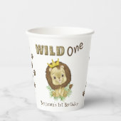 Schattigee Baby Lion 1e eerste verjaardag wilde ee Papieren Bekers (Voorkant)