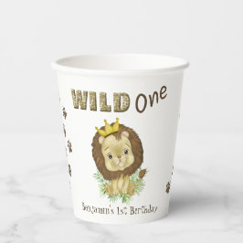 Schattigee Baby Lion 1e eerste verjaardag wilde ee Papieren Bekers