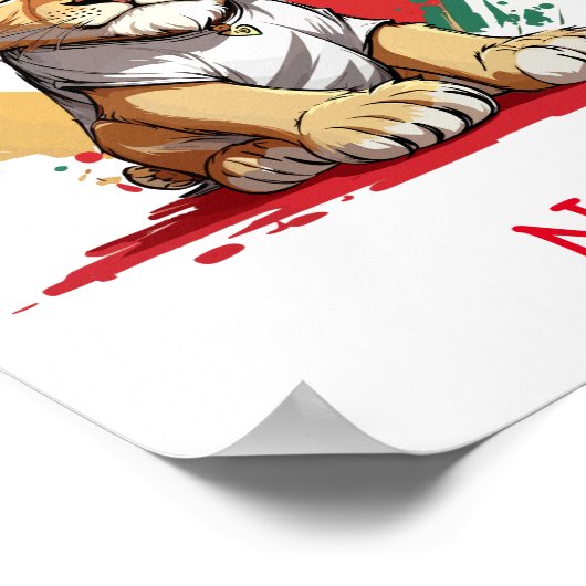 Schattigee Baby Lion aangepaste naam Poster (Hoek)