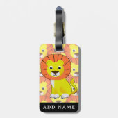 Schattigee Baby Lion All Over Print Pattern Bagagelabel (Achterkant verticaal)