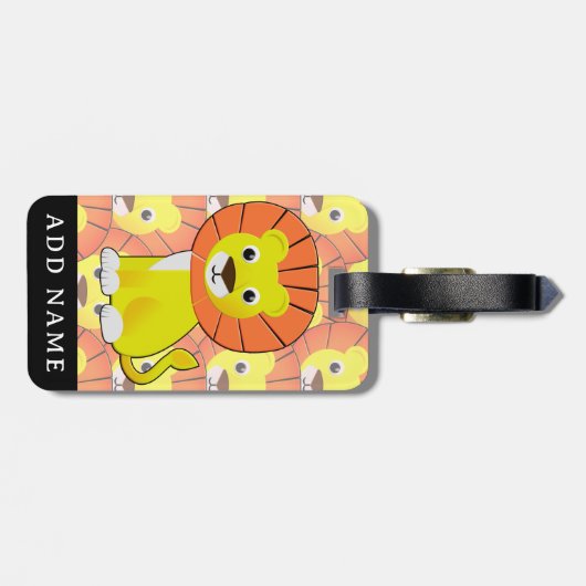 Schattigee Baby Lion All Over Print Pattern Bagagelabel (Achterkant horizontaal)