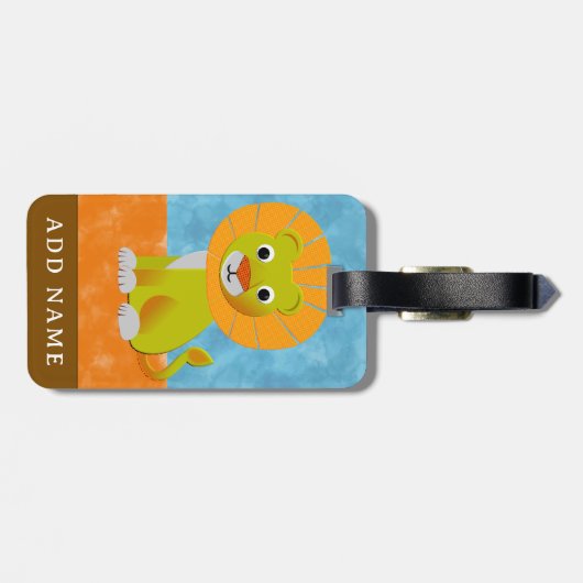 Schattigee Baby Lion All Over Print Pattern Bagagelabel (Achterkant horizontaal)