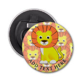 Schattigee Baby Lion All Over Print Pattern Button Flesopener (Voorkant)