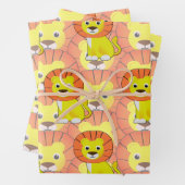 Schattigee Baby Lion All Over Print Pattern Inpakpapier Vel (In situ)
