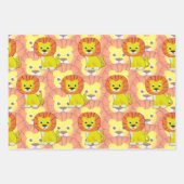 Schattigee Baby Lion All Over Print Pattern Inpakpapier Vel (Voorkant)
