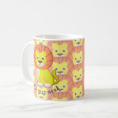 Schattigee Baby Lion All Over Print Pattern Koffiemok (Voorkant links)