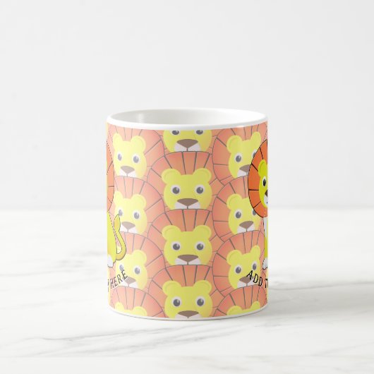 Schattigee Baby Lion All Over Print Pattern Koffiemok (Center)