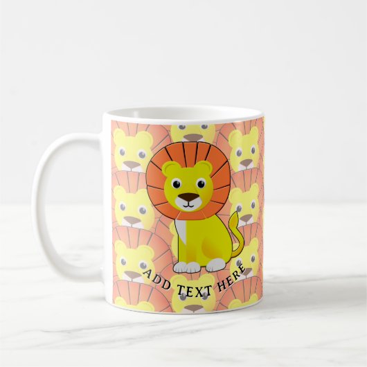Schattigee Baby Lion All Over Print Pattern Koffiemok (Links)