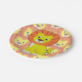 Schattigee Baby Lion All Over Print Pattern Papieren Bordje (Gekanteld)