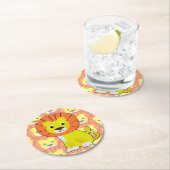 Schattigee Baby Lion All Over Print Pattern Ronde Kartonnen Onderzetter (Insitu)
