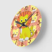 Schattigee Baby Lion All Over Print Pattern Ronde Klok (Hoek)