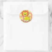 Schattigee Baby Lion All Over Print Pattern Ronde Sticker (Tas)