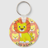 Schattigee Baby Lion All Over Print Pattern Sleutelhanger (Voorkant)