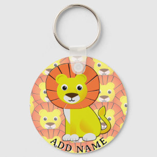 Schattigee Baby Lion All Over Print Pattern Sleutelhanger