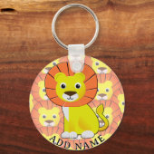 Schattigee Baby Lion All Over Print Pattern Sleutelhanger (Achterkant)
