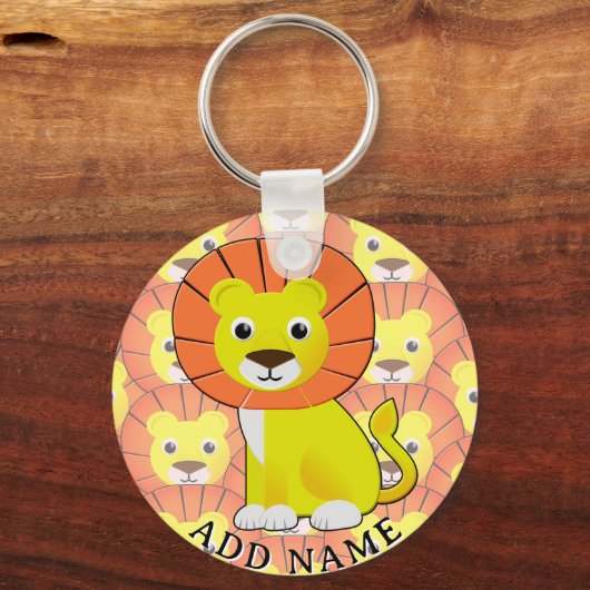 Schattigee Baby Lion All Over Print Pattern Sleutelhanger (Voorkant)