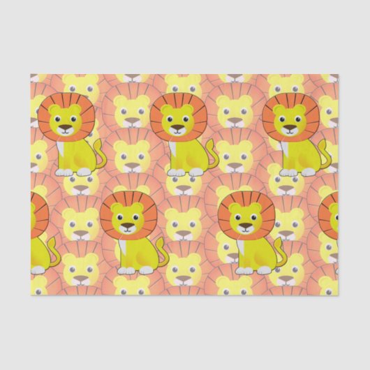 Schattigee Baby Lion All Over Print Pattern Tissuepapier (Voorkant)