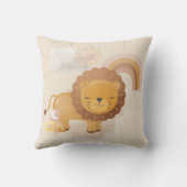 Schattigee Baby Lion Cub & Boho Rainbow op zacht b Kussen (Achterkant)