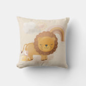Schattigee Baby Lion Cub & Boho Rainbow op zacht b Kussen (Voorkant)