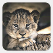 Schattigee Baby Lion Cub Stickers (Voorkant)