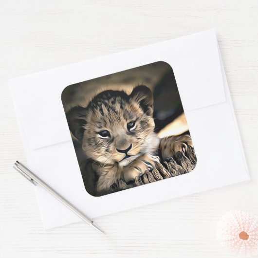 Schattigee Baby Lion Cub Stickers (Envelop)
