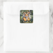 Schattigee Baby Lion Kinderen Vierkante Sticker (Tas)