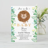 Schattigee Baby Lion King Baby shower uitnodiging (Staand voorkant)
