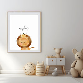 Schattigee Baby Lion Ontdek Nursery Poster