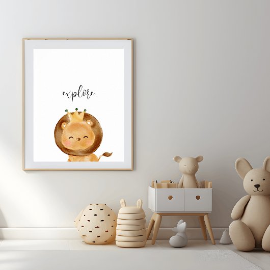 Schattigee Baby Lion Ontdek Nursery Poster
