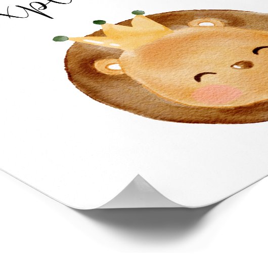 Schattigee Baby Lion Ontdek Nursery Poster (Hoek)