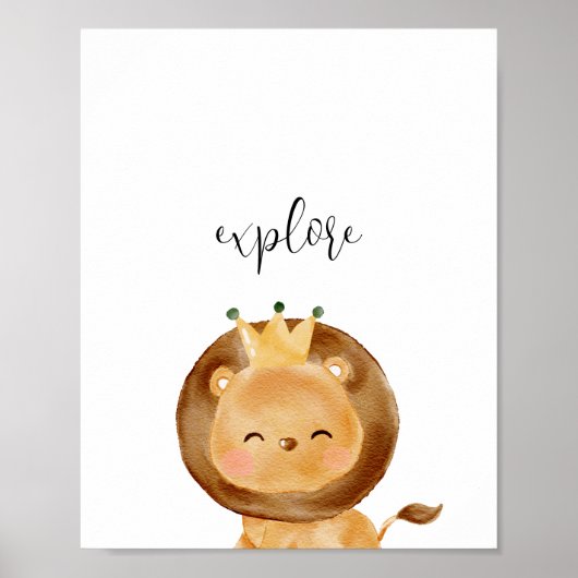 Schattigee Baby Lion Ontdek Nursery Poster (Voorkant)