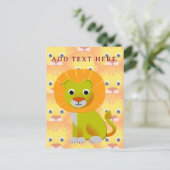 Schattigee Baby Lion over  printpatroon Briefkaart (Staand voorkant)