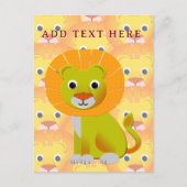 Schattigee Baby Lion over  printpatroon Briefkaart (Voorkant)