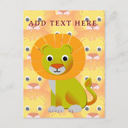 Schattigee Baby Lion over  printpatroon Briefkaart (Voorkant)