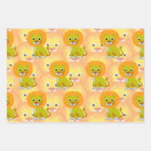 Schattigee Baby Lion over  printpatroon Inpakpapier Vel (Voorkant 3)