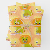 Schattigee Baby Lion over  printpatroon Inpakpapier Vel (In situ)