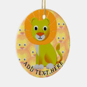 Schattigee Baby Lion over  printpatroon Keramisch Ornament (Rechts)