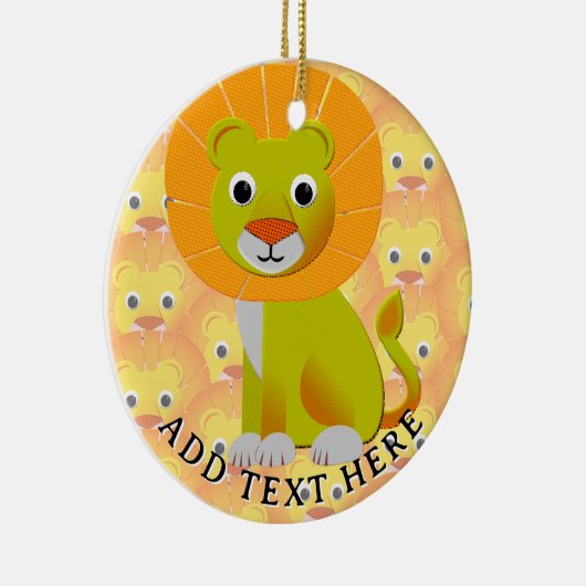 Schattigee Baby Lion over  printpatroon Keramisch Ornament (Rechts)