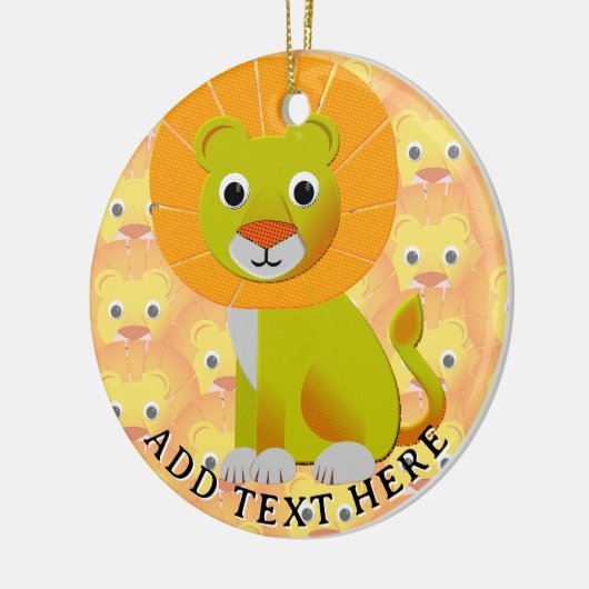 Schattigee Baby Lion over  printpatroon Keramisch Ornament (Links)
