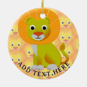 Schattigee Baby Lion over  printpatroon Keramisch Ornament (Achterkant)