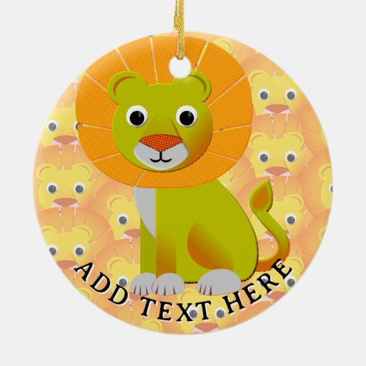 Schattigee Baby Lion over  printpatroon Keramisch Ornament (Achterkant)