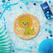 Schattigee Baby Lion over printpatroon Papieren Bordje (Feest)