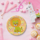Schattigee Baby Lion over printpatroon Papieren Bordje (Feest)